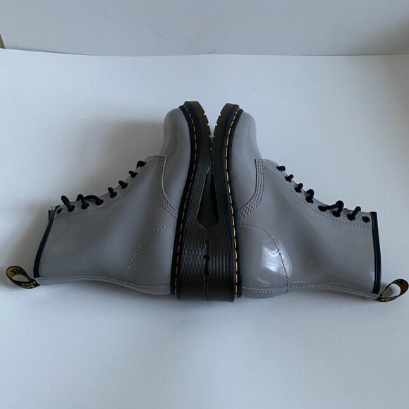 NWT Dr. Martens 1460 Zinc Gray Lamper Patent Leather Women's Boots Size 7 27635 - Picture 9 of 16